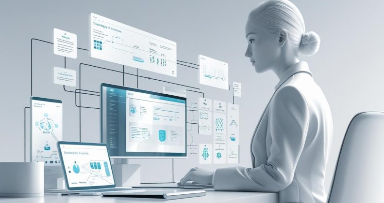 Zero Trust security concept for businesses with digital lock and network protection icons