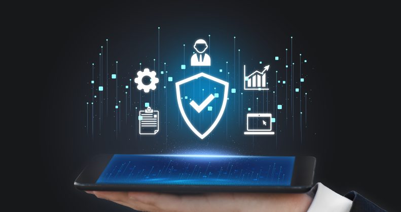 Futuristic illustration of Zero Trust Security protecting businesses in 2025