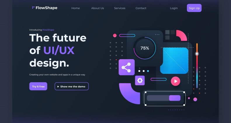 Light mode vs dark mode modern web design interface with futuristic UI elements.
