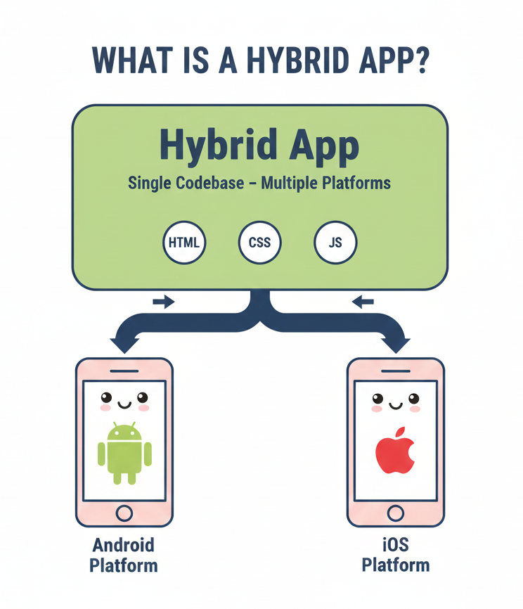 What is a hybrid app explained visually
