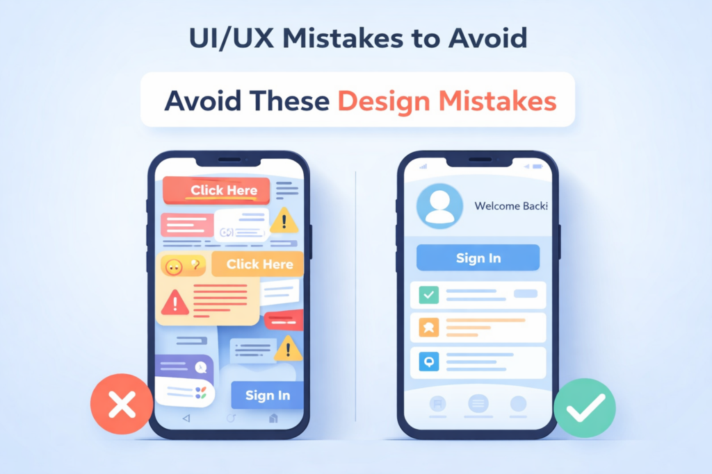 Common UI UX mistakes in mobile app design