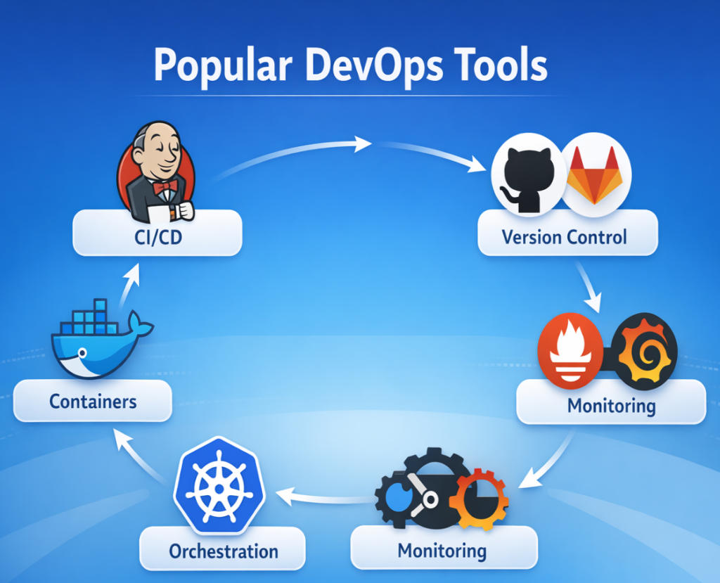 Role of DevOps in faster product delivery tools ecosystem diagram