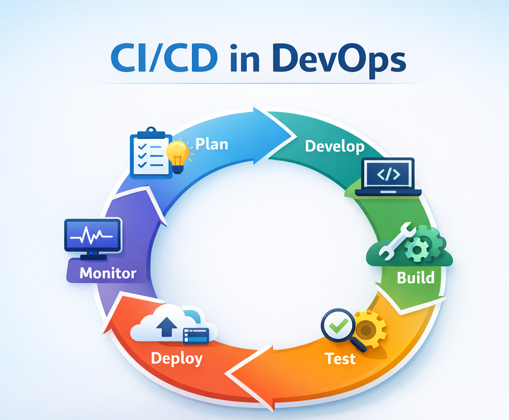 CI/CD integration in DevOps lifecycle continuous loop diagram