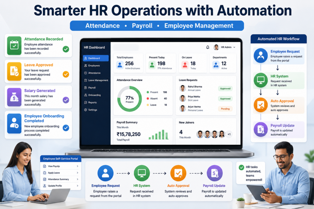 HR and payroll automation systems improving employee management workflows