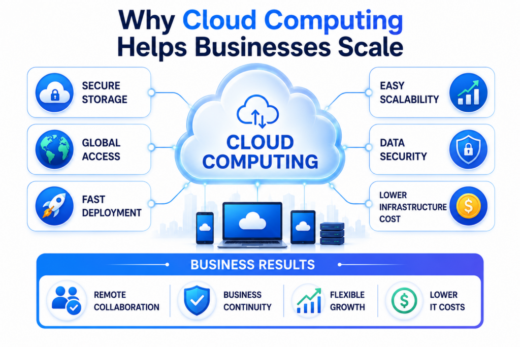 Cloud computing enabling scalable business growth