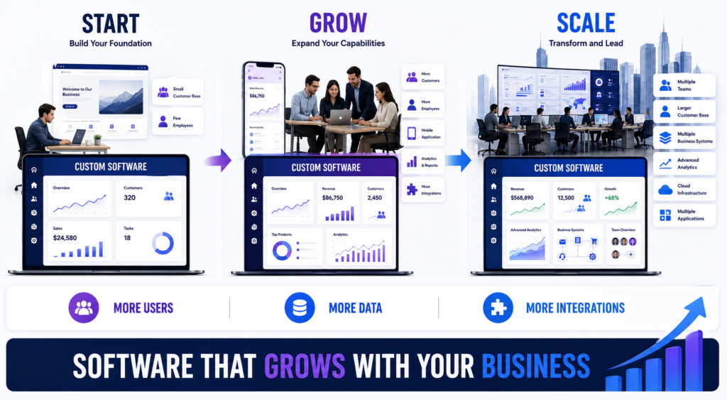 Custom software scalability supporting businesses as they grow