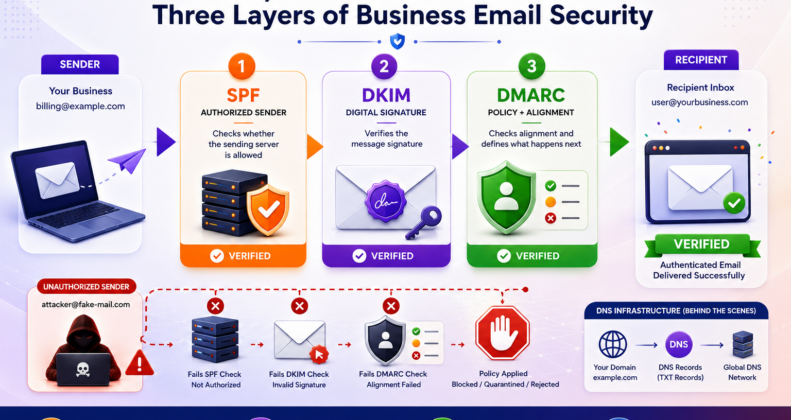 SPF DKIM DMARC business email security
